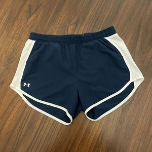 Under Armour Women's Navy and White Shorts